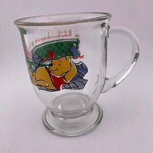 Disney Winnie the Pooh Bother-free is the way to be Clear Glass Pedestal Mug